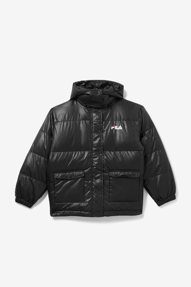 Fila Remie Puffer Black Jacket Womens - NZ 90634-LJFA